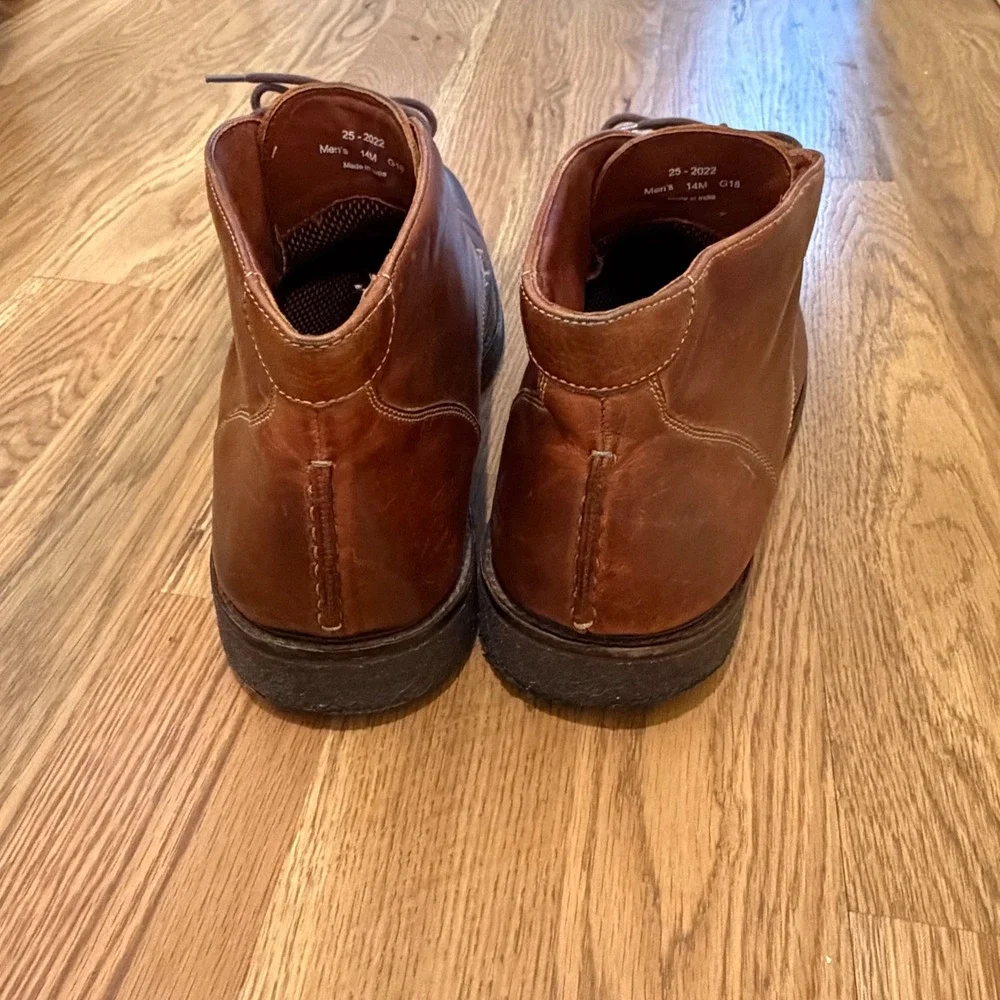 Johnston & Murphy Mens Tan Leather Chukka Boots Memory Foam 14M 25-2022